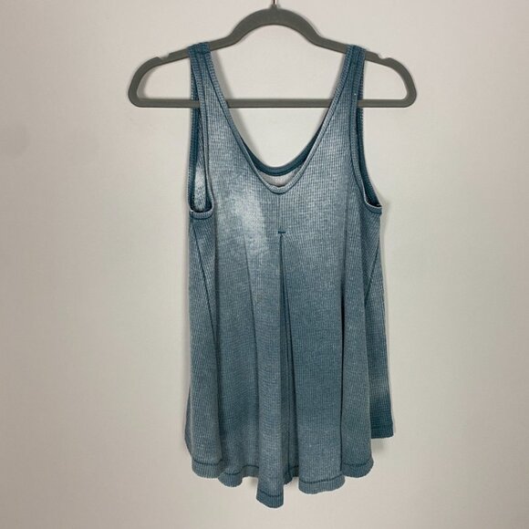 Free People We the Free Blue Ombre Kitten Waffle Knit Tank Top Size S - Picture 5 of 9